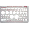 Chartpak Circle/Identification Template - Circle, Square, Hexagon, Rectangle, Diamond, Directional Arrow - 5.9'' x 10'' - Gray