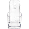 Deflecto Countertop Leaflet Holder With Business Card Holder - 2 Compartment(s) - 7.8'' Height x 4.4'' Width x 4.1'' DepthDesktop - Leaflet Size - Clear - Plastic - 1 Each - deflecto