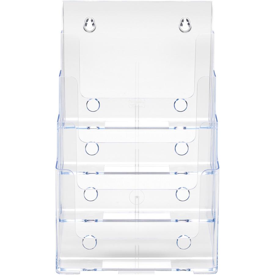 Deflecto Multi-Compartment DocuHolder - 920 x Sheet - 4 Compartment(s) - 1.57'' - 13.5'' Height x 9.3'' Width x 7'' DepthDesktop - Clear - Polystyrene - 1 Each - deflecto