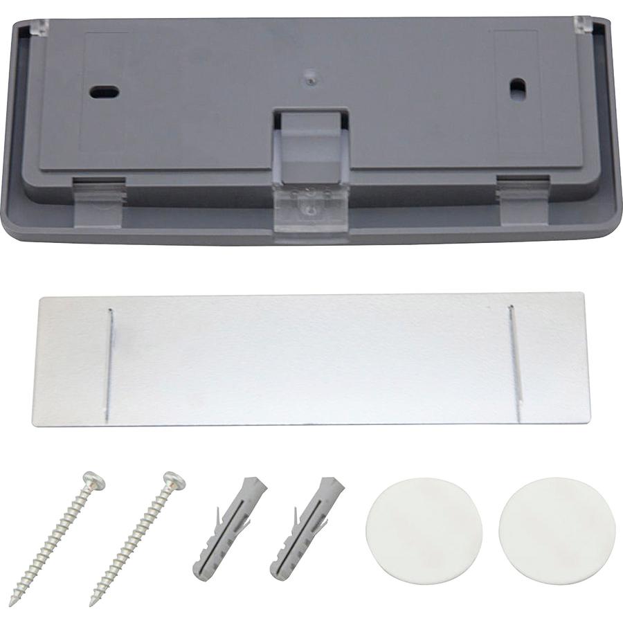 DURABLE CLICK SIGN with Cubicle Panel Pins - 2-1/8'' x 5-7/8'' - 2 Pins - Anti-glare - Acrylic, Aluminum - Updateable - Graphite - 1 Pack - Durable
