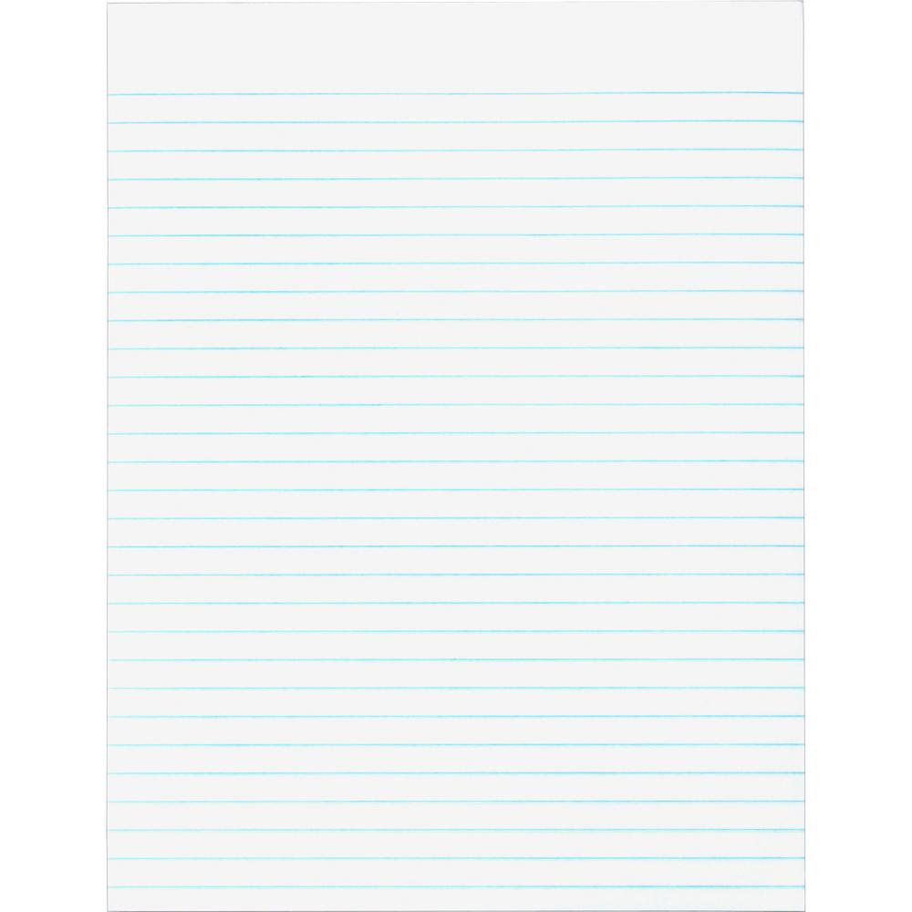 Business Source Glued Top Ruled Memo Pads - Letter - 50 Sheets - Glue - Wide Ruled Front Ruling - 16 lb Basis Weight - Letter - 8 1/2'' x 11'' Sheet Size - White Paper - 12 / Dozen