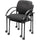 Lorell Upholstered Guest Chair with Arms - Black Seat - Black Steel Frame - Four-legged Base - Black - Armrest - 2 / Carton