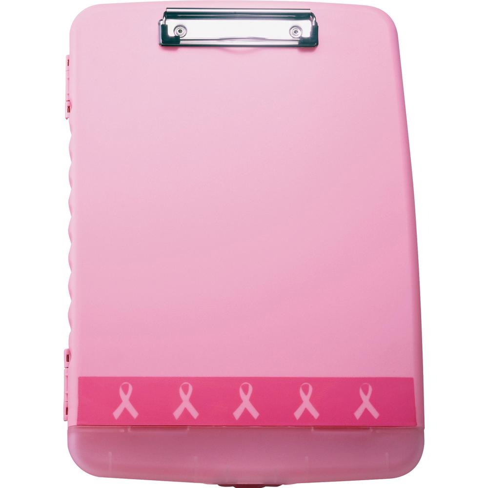 Officemate Slim Clipboard Storage Box - 11'' - Pink - 1 Each