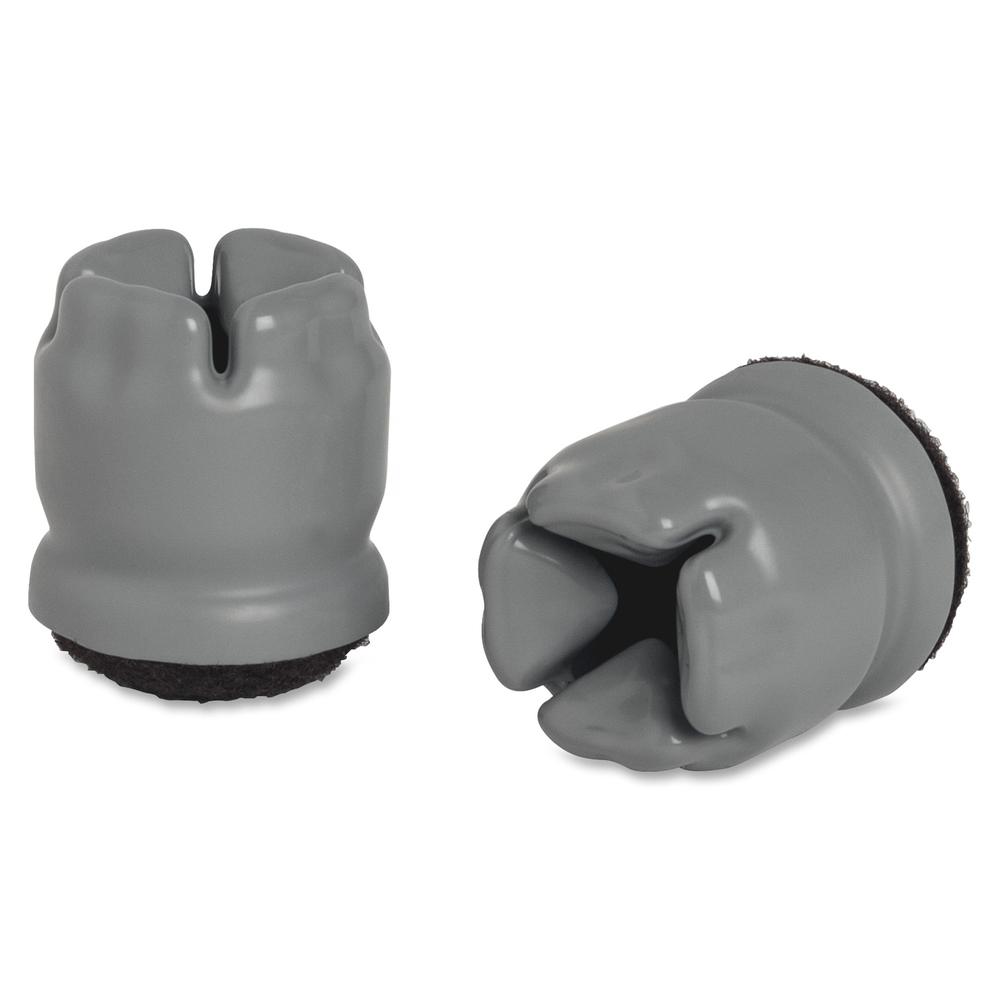 Lorell 1.5'' Slip-on Floor Savers - Gray - Vinyl - 8/Pack