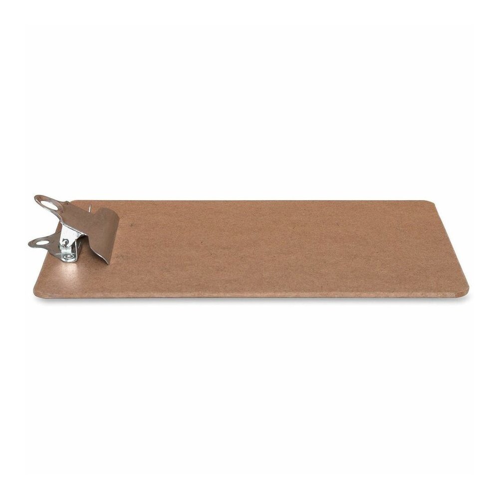 Business Source Mini Clipboard with Standard Metal Clip - Standard - 6'' x 9'' Sheet Size - Hardboard - Brown - 12 / Box