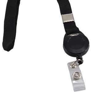 SICURIX Lanyard Card Reel - 12 / Pack - 36'' Length - Black