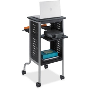 Scoot Presentation Cart - 4 Casters - Steel Frame - Black - Safco