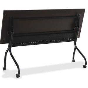 Lorell Flip Top Training Table - Rectangle Top - Four Leg Base - 4 Legs x 72'' Table Top Width x 23.50'' Table Top Depth - 29.50'' Height x 70.88'' Width x 23.63'' Depth - Assembly Required - Espresso, Bla