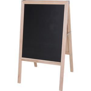 Flipside Dry-erase Board/Chalkboard Easel - Natural White/Black Surface - Hardwood Frame - Rectangle - 1 Each - Crestline Products