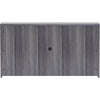 Lorell Essentials Series Stack-on Hutch with Doors - 66'' x 15''36'' - 4 Door(s) - Finish: Weathered Charcoal Laminate