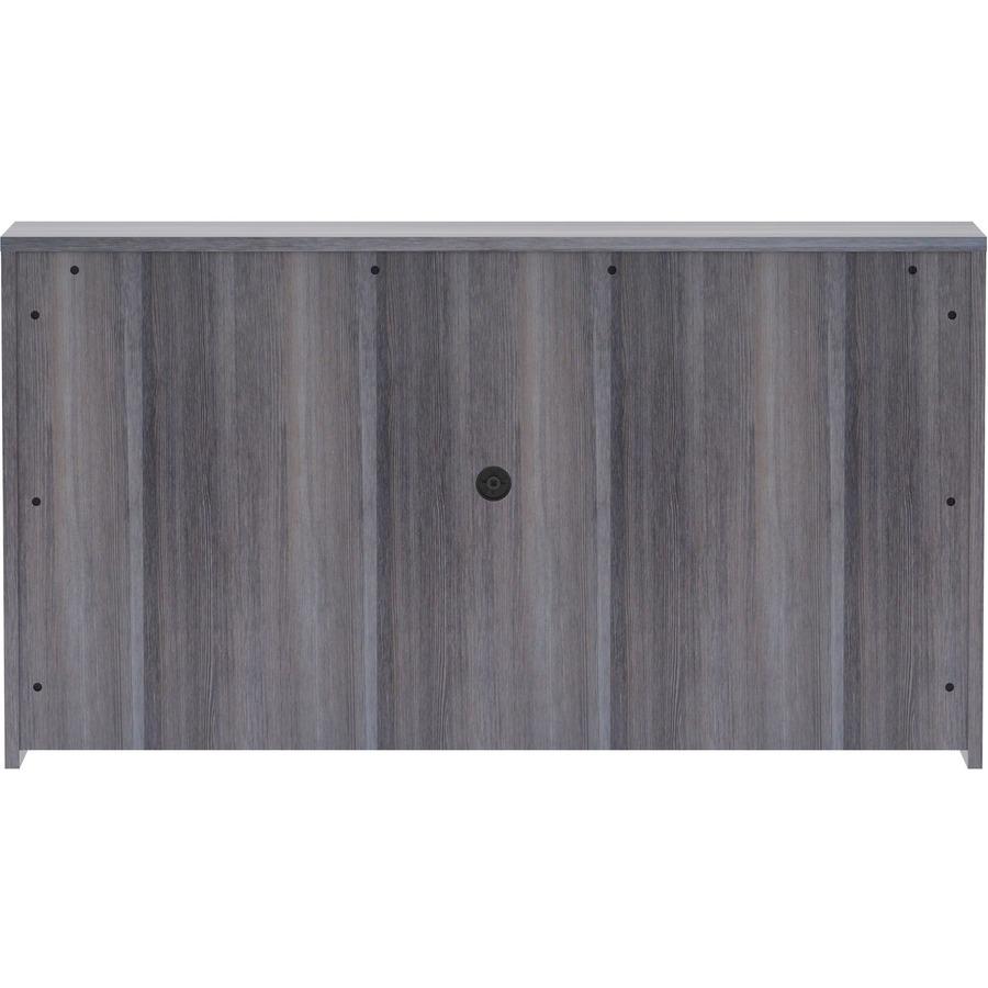 Lorell Essentials Series Stack-on Hutch with Doors - 66'' x 15''36'' - 4 Door(s) - Finish: Weathered Charcoal Laminate