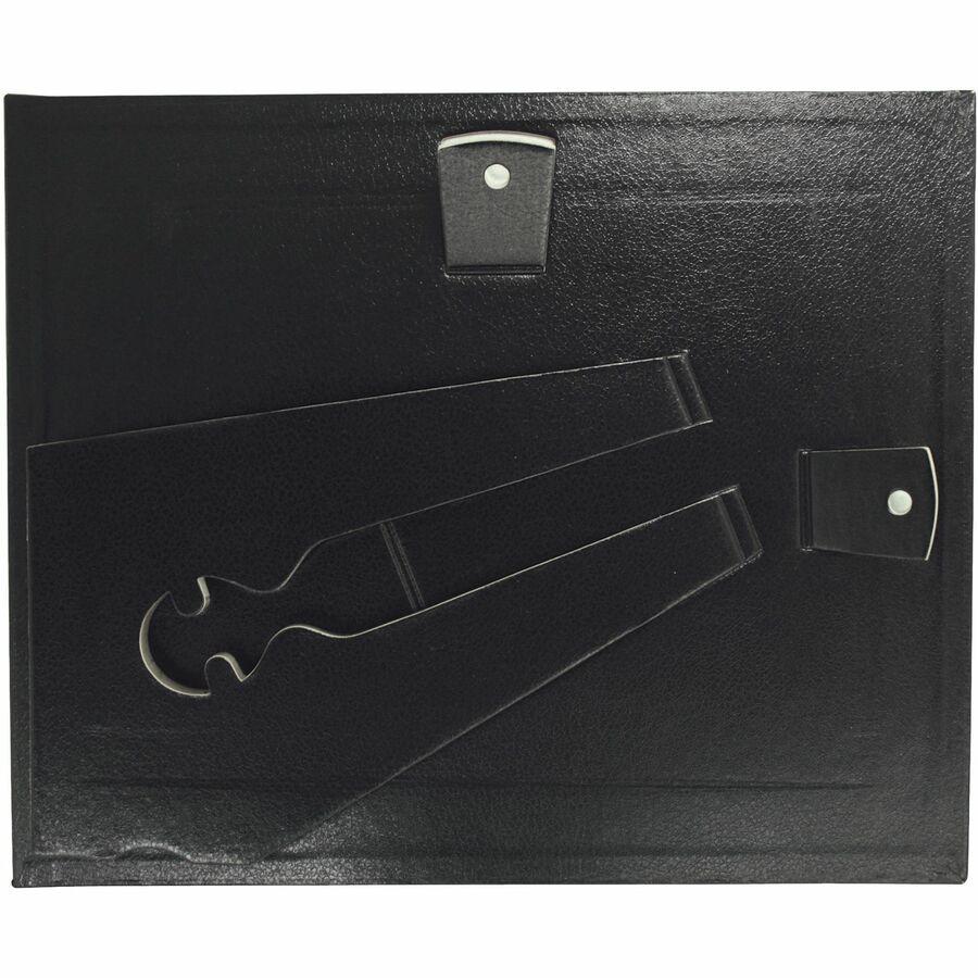 Golite nu-dell Flat Document Frames - Holds 11'' x 8.50'' Insert - Desktop - Horizontal, Vertical - Easel Back, Hanger - 2 / Pack - Leatherette - Black - NuDell