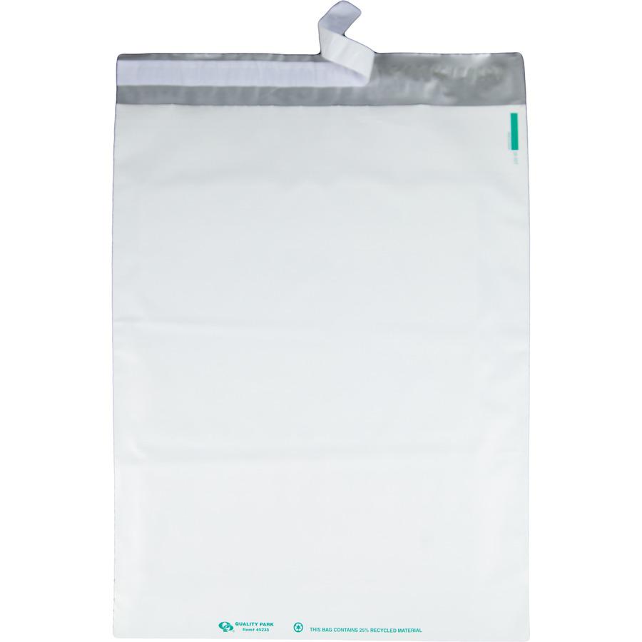 Quality Park White Poly Mailing Envelopes - Catalog - 14'' Width x 19'' Length - Self-sealing - Polyethylene - 100 / Pack - White