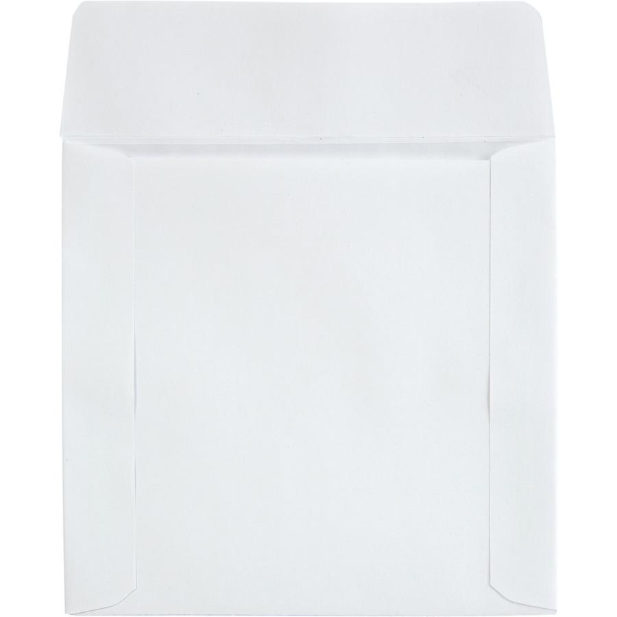 Quality Park Paper CD/DVD Sleeves - CD/DVD - 5'' Width x 4 7/8'' Length - 24 lb - White - Wove - 100 / Box