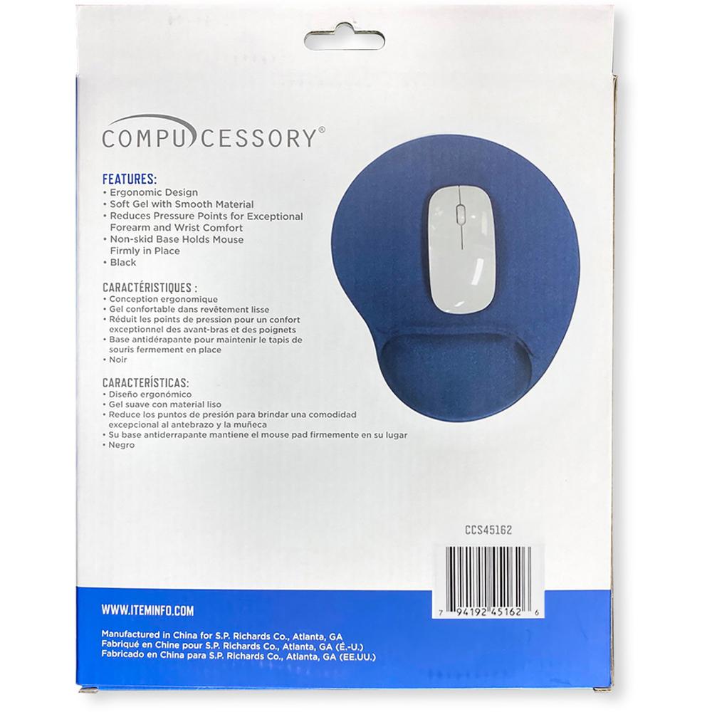 Compucessory Gel Mouse Pads - 9'' x 10'' x 1'' Dimension - Blue - Gel - 1 Pack