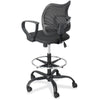 Safco Vue Extended Height Mesh Chair - Black Polyester Seat - Nylon Back - 5-star Base - Black - 1 Each