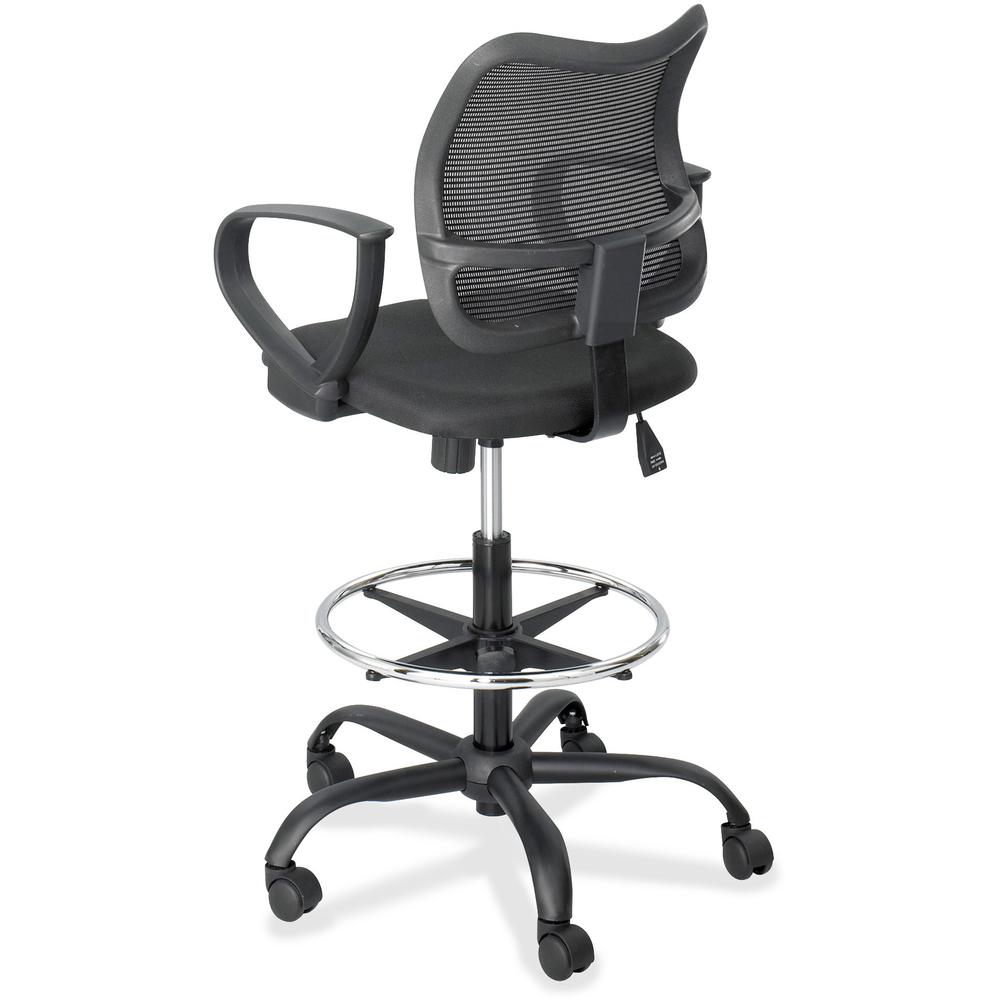 Safco Vue Extended Height Mesh Chair - Black Polyester Seat - Nylon Back - 5-star Base - Black - 1 Each