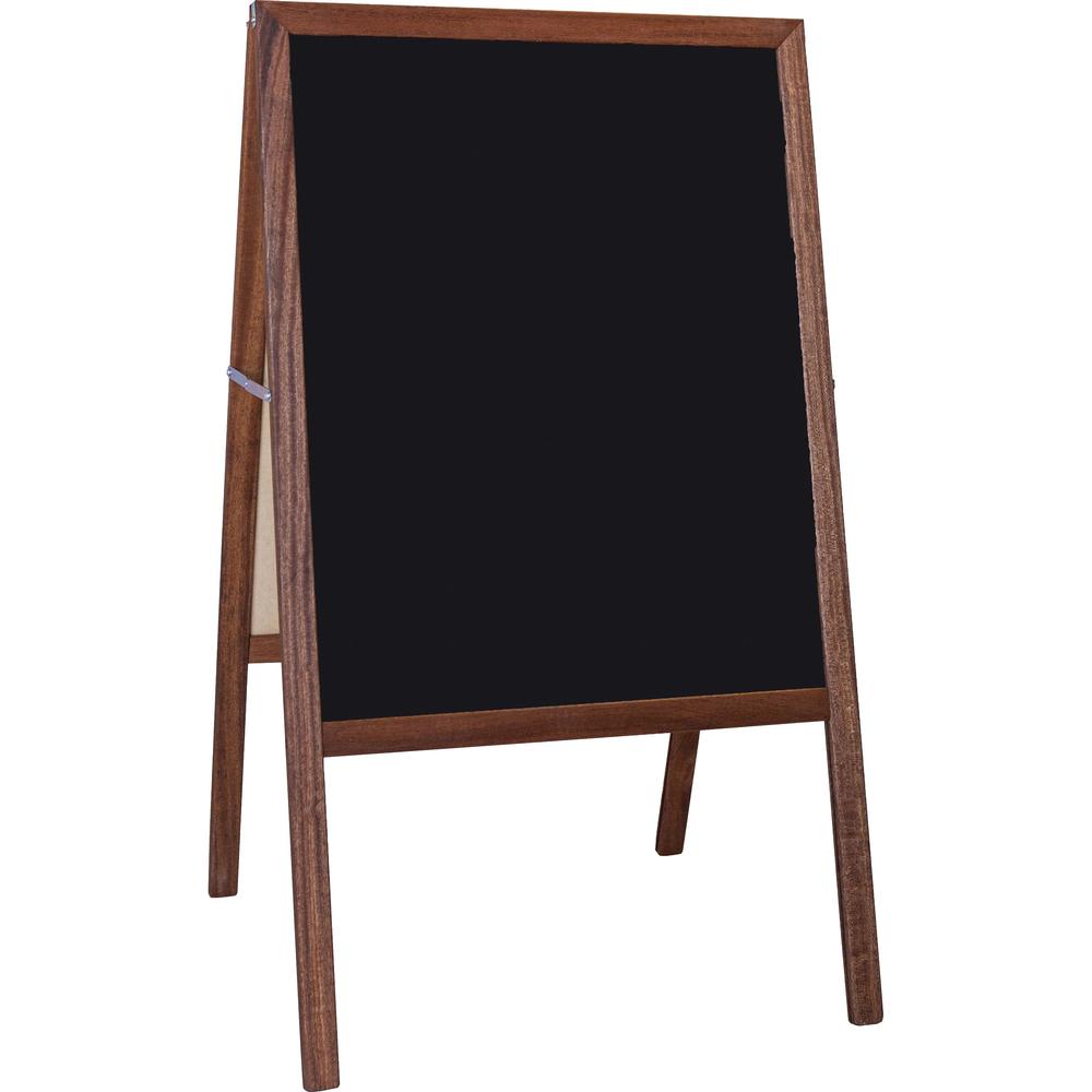 Flipside Dark Frame Signage Easel - Stained White/Black Surface - Hardwood Frame - Rectangle - 1 Each - Flipside Products