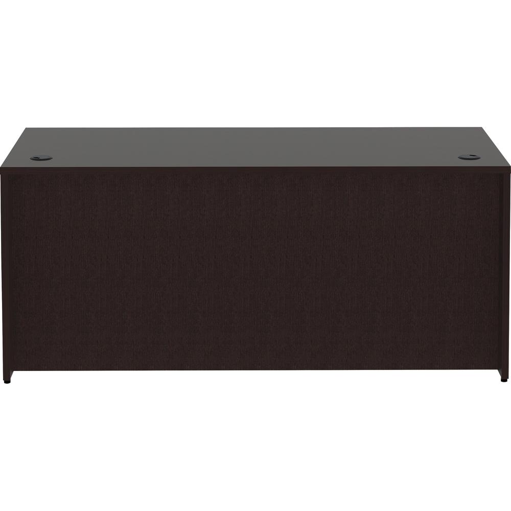 Lorell Essentials Series Rectangular Desk Shell - 66'' x 30''29.5'' Desk Shell, 1'' Top - Finish: Espresso