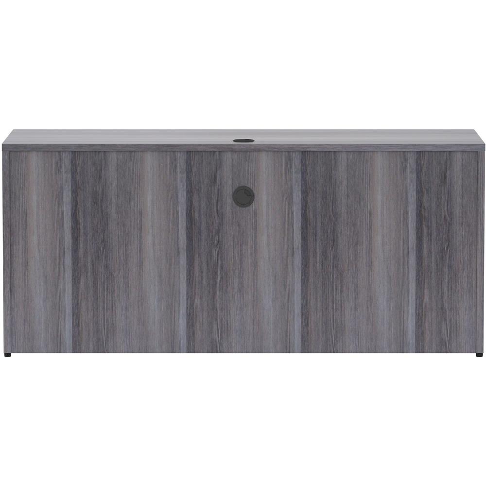 Lorell Essentials Series Credenza Shell - 66'' x 24''29.5'' Credenza Shell, 1'' Top - Finish: Weathered Charcoal Laminate, Silver Brush