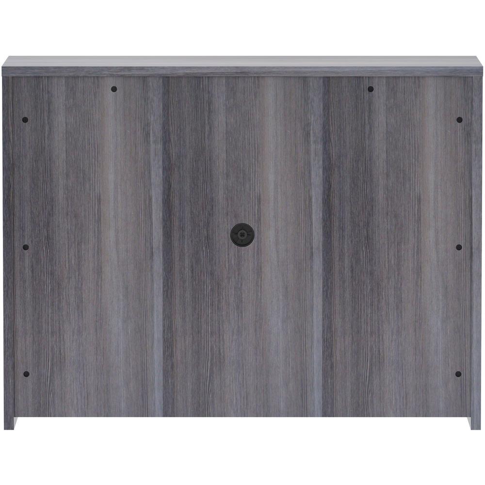 Lorell Essentials Series Stack-on Hutch with Doors - 48'' x 15''36'' - 3 Door(s) - Finish: Weathered Charcoal Laminate