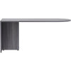 Lorell Essentials Series Peninsula Desk Box 1 of 2 - 66'' x 30''29.5'' Desk, 1'' Top - Finish: Weathered Charcoal Laminate