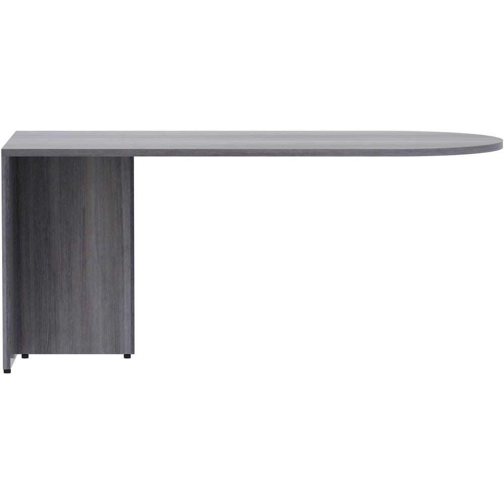 Lorell Essentials Series Peninsula Desk Box 1 of 2 - 66'' x 30''29.5'' Desk, 1'' Top - Finish: Weathered Charcoal Laminate