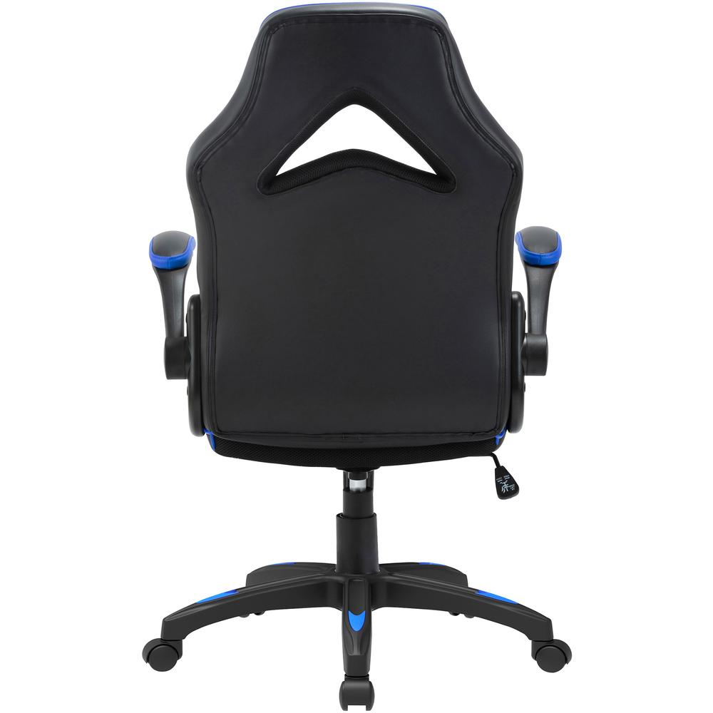 Lorell High-Back Gaming Chair - For Gaming - Vinyl, Nylon - Blue, Black, Gray