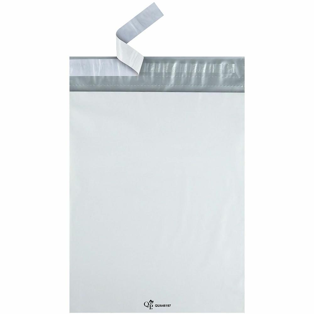 Quality Park 10 x 13 Poly Shipping Mailers with Self-Seal Closure - Catalog - #13 - 10'' Width x 13'' Length - Self-sealing - Polyethylene - 100 / Pack - White