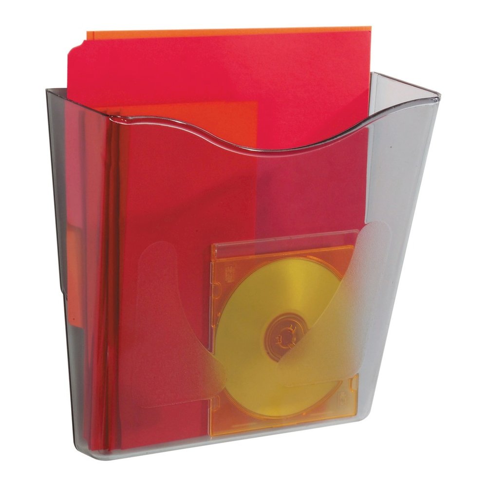 Deflecto Euro-style DocuPocket Wall Pocket - 1 Pocket(s) - 10.25'' Height x 10.87'' Width x 4'' Depth - Smoke - Plastic - 1 Each - deflecto