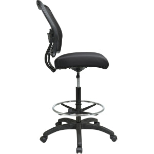 Office Star Air Grid Mesh Back Drafting Chair - Mesh Seat - Mesh Back - 5-star Base - Black - 20'' Seat Width x 19.75'' Seat Depth - 21.3'' Width x 25.5'' Depth x 51'' Height - Office Star Products