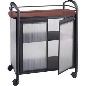 Safco Impromptu Refreshment Cart - 440.92 lb Capacity - 4 Casters - 2.50'' Caster Size - Steel - x 34'' Width x 21.3'' Depth x 36.5'' Height - Steel Frame - Black - 1 Each