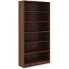 Lorell Laminate Bookcase - 6 Shelf(ves) - 72'' Height x 36'' Width x 12'' Depth - Sturdy, Adjustable Feet, Adjustable Shelf - Thermofused Laminate (TFL) - Walnut - Laminate - 1 Each