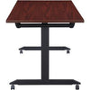 Lorell Mobile Folding Training Table - Rectangle Top - Powder Coated Base - 200 lb Capacity x 63'' Table Top Width - 29.50'' Height x 63'' Width x 29.50'' Depth - Assembly Required - Brown - Laminate Top