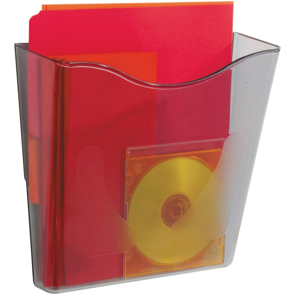 Deflecto Euro-style DocuPocket Wall Pocket - 1 Pocket(s) - 10.25'' Height x 10.87'' Width x 4'' Depth - Smoke - Plastic - 1 Each - deflecto