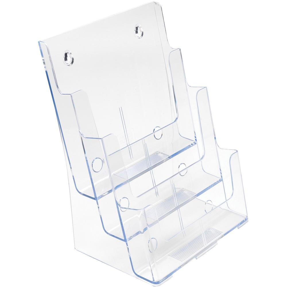 Deflecto Multi-Compartment DocuHolder - 3 Compartment(s) - 3 Tier(s) - 12.6'' Height x 9.5'' Width x 6.3'' DepthDesktop - Magazine Size - Clear - Plastic - 1 Each - deflecto