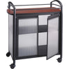 Safco Impromptu Refreshment Cart - 440.92 lb Capacity - 4 Casters - 2.50'' Caster Size - Steel - x 34'' Width x 21.3'' Depth x 36.5'' Height - Steel Frame - Black - 1 Each