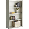 Lorell Fortress Series Bookcase - 34.5'' x 13'' x 60'' - 4 x Shelf(ves) - Light Gray - Powder Coated - Steel - Recycled