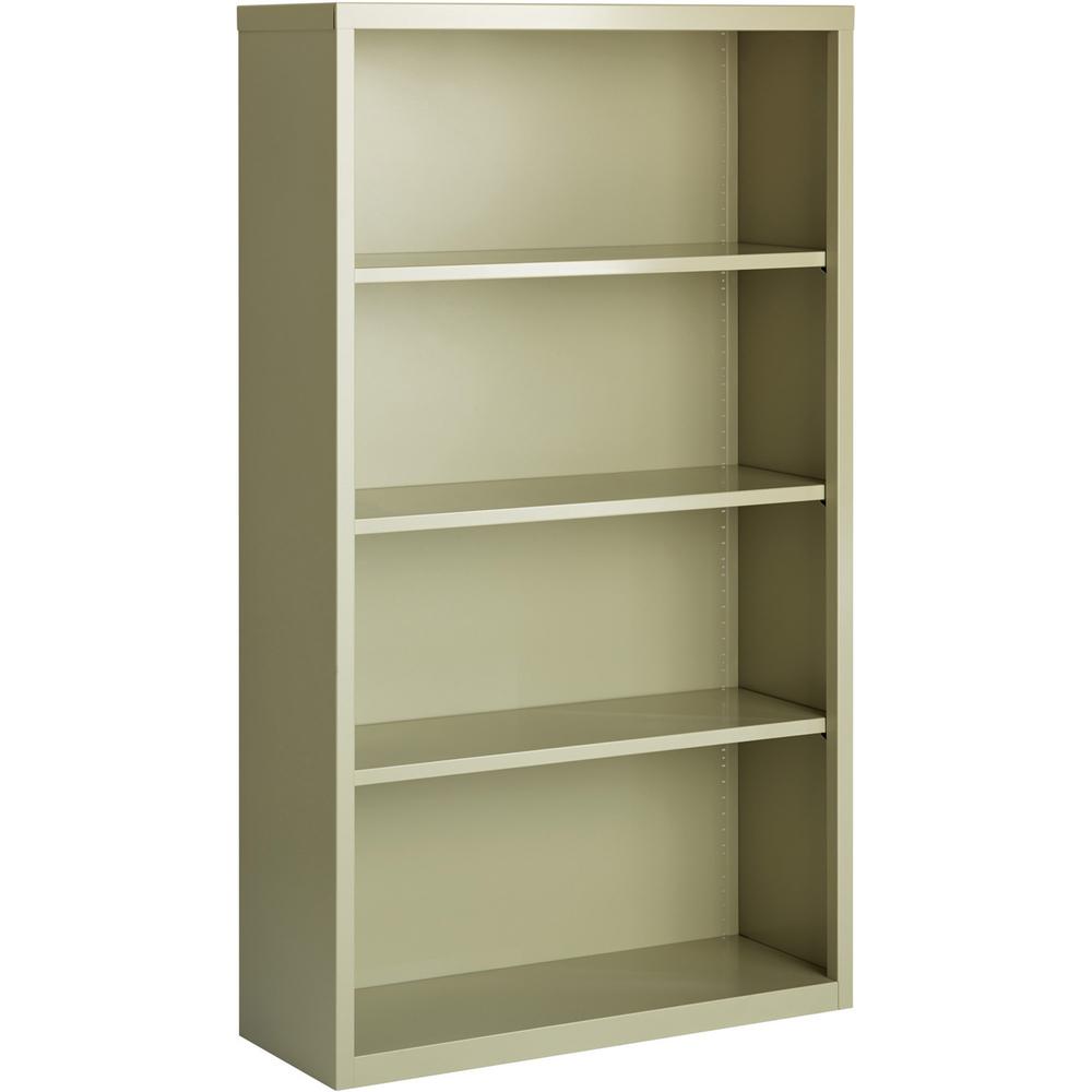 Lorell Fortress Series Bookcase - 34.5'' x 13'' x 60'' - 4 x Shelf(ves) - Putty - Powder Coated - Steel - Recycled