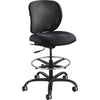 Safco Vue Heavy-duty Stool - Black Vinyl Seat - Black Nylon Back - 5-star Base - Black - 1 Each