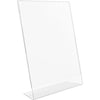 Deflecto Anti-Glare Slanted Sign Holder - Portrait - 11'' x 8.5'' x 2.5'' x - Acrylic - 1 Each - Clear - Anti-glare, Scratch Resistant, Durable, Heavy Duty, Double-sided - deflecto