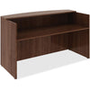 Lorell Essentials Series Front Reception Desk - 72'' x 36''42.5'' , 0.1'' Edge - Material: Metal - Finish: Walnut, Laminate