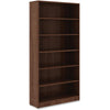 Lorell Laminate Bookcase - 6 Shelf(ves) - 72'' Height x 36'' Width x 12'' Depth - Sturdy, Adjustable Feet, Adjustable Shelf - Thermofused Laminate (TFL) - Walnut - Laminate - 1 Each