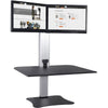 Victor High Rise Electric Dual Monitor Standing Desk Workstation - Supports Two 25'' Wide Monitors - 12.5 lbs Each Load Capacity - 0'' to 20'' Height x 28'' Width x 23'' Depth - One-Touch Electric, Standin