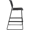 Lorell Heavy-duty Bistro Stack Chairs - Black Plastic Seat - Black Plastic Back - Black Steel Frame - 2 / Carton