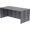 Lorell Essentials Series Rectangular Desk Shell - 72'' x 36''29.5'' , 1'' Top - Laminate, Weathered Charcoal Table Top - Grommet