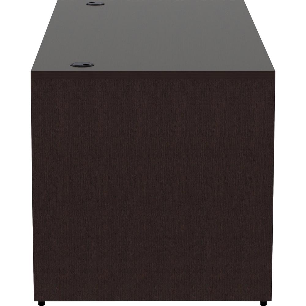 Lorell Essentials Series Rectangular Desk Shell - 66'' x 30''29.5'' Desk Shell, 1'' Top - Finish: Espresso