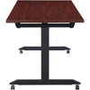 Lorell Mobile Folding Training Table - Rectangle Top - Powder Coated Base - 200 lb Capacity x 63'' Table Top Width - 29.50'' Height x 63'' Width x 24'' Depth - Assembly Required - Mahogany - Laminate Top