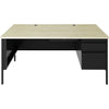 Lorell Fortress Series 66'' Right-Pedestal Desk - 66'' x 29.5''30'' , 0.8'' Modesty Panel, 1.1'' Top - Single Pedestal on Right Side - Square Edge - Material: Steel - Finish: Black