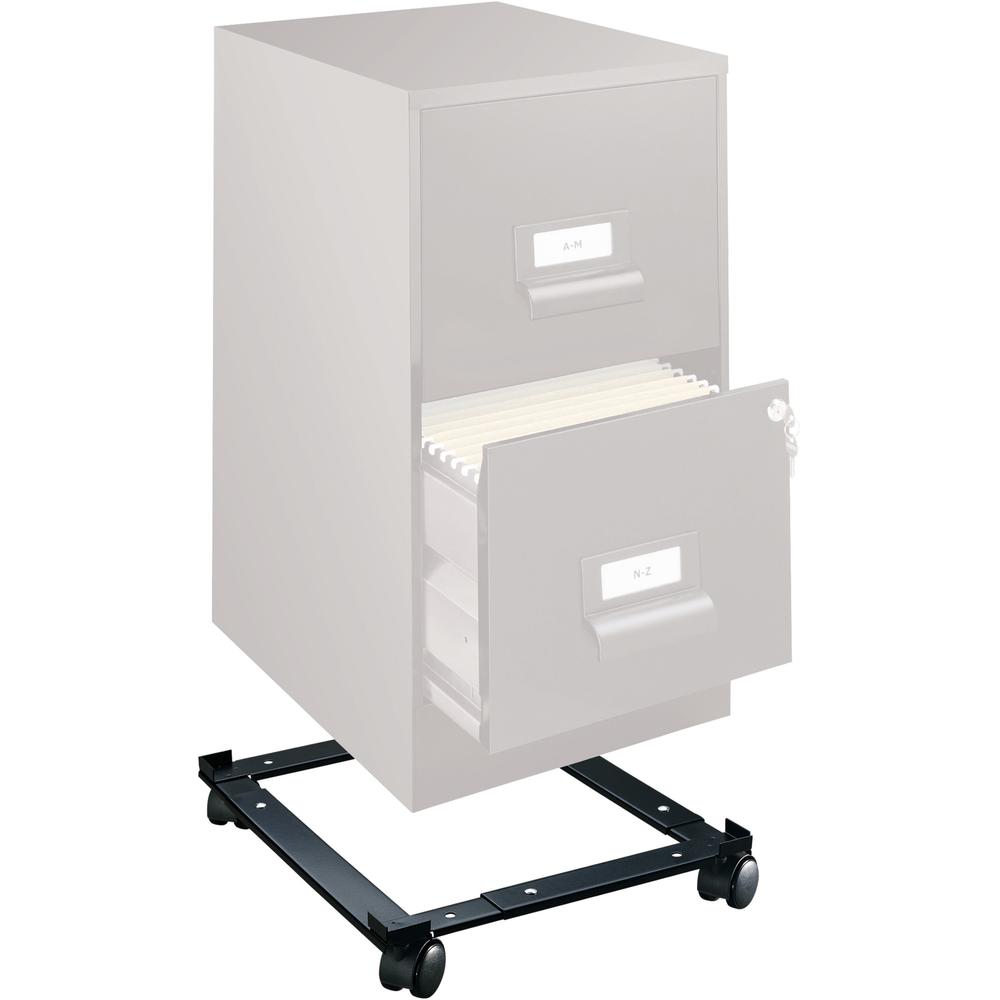 Lorell Commercial-Grade File Caddy - 400 lb Capacity - 4 Casters - Steel - x 16.6'' Width x 11.4'' Depth x 4'' Height - Black - 1 Each